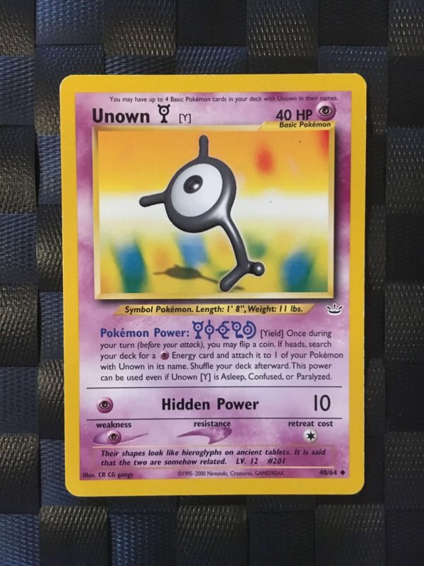 Unown Y Uncommon Neo Revelation