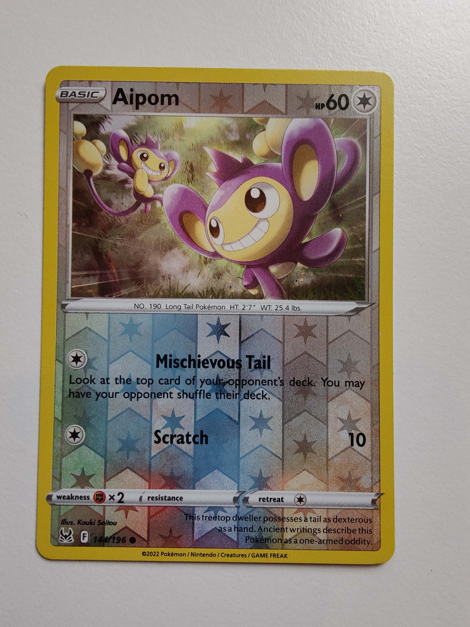 Aipom Reverse #144/196 – Sword & Shield: Lost Origin Aipom Reverse #144/196 – Sword & Shield: Lost Origin