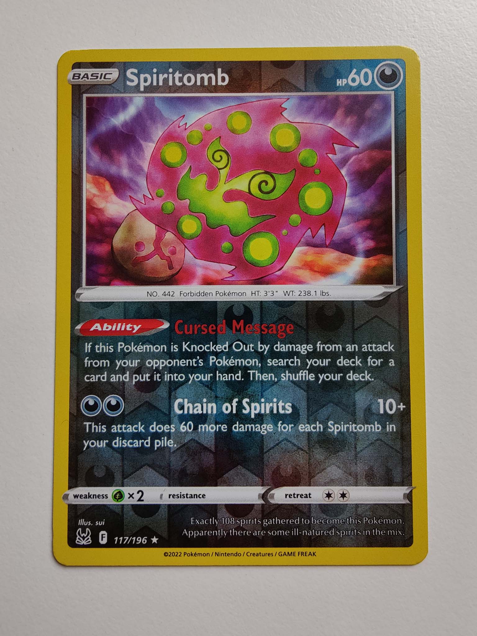 Spiritomb Reverse Rare 117/196 Sword & Shield Lost Origin