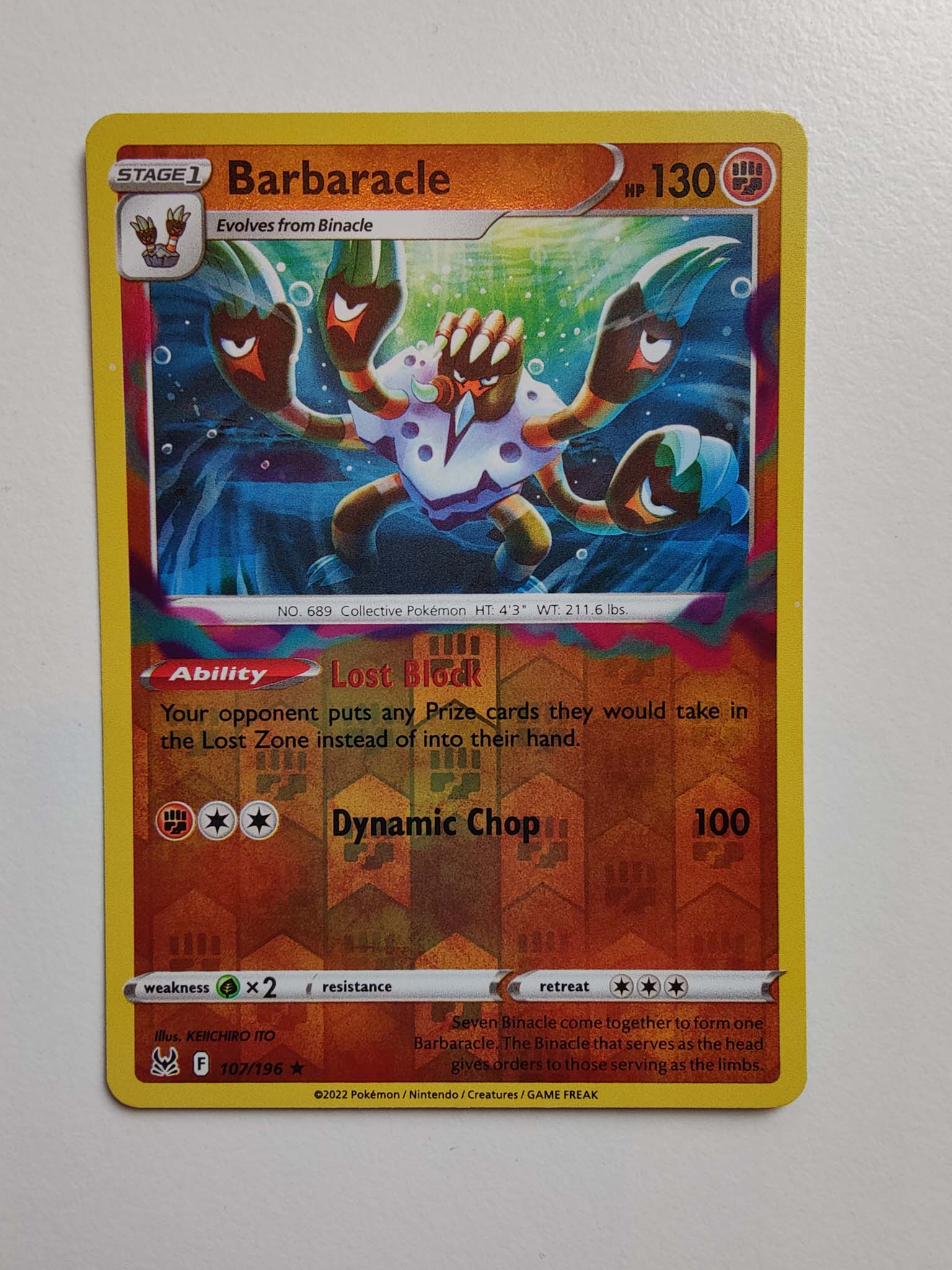 Barbaracle Reverse Rare #107/196 – Sword & Shield: Lost Origin