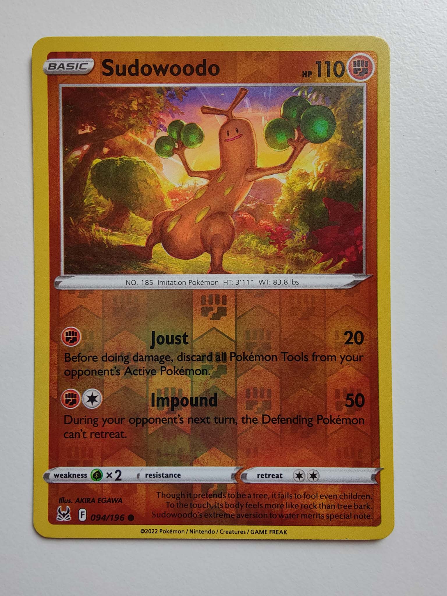 Sudowoodo Reverse #094/196 – Sword & Shield: Lost Origin Sudowoodo Reverse #094/196 – Sword & Shield: Lost Origin