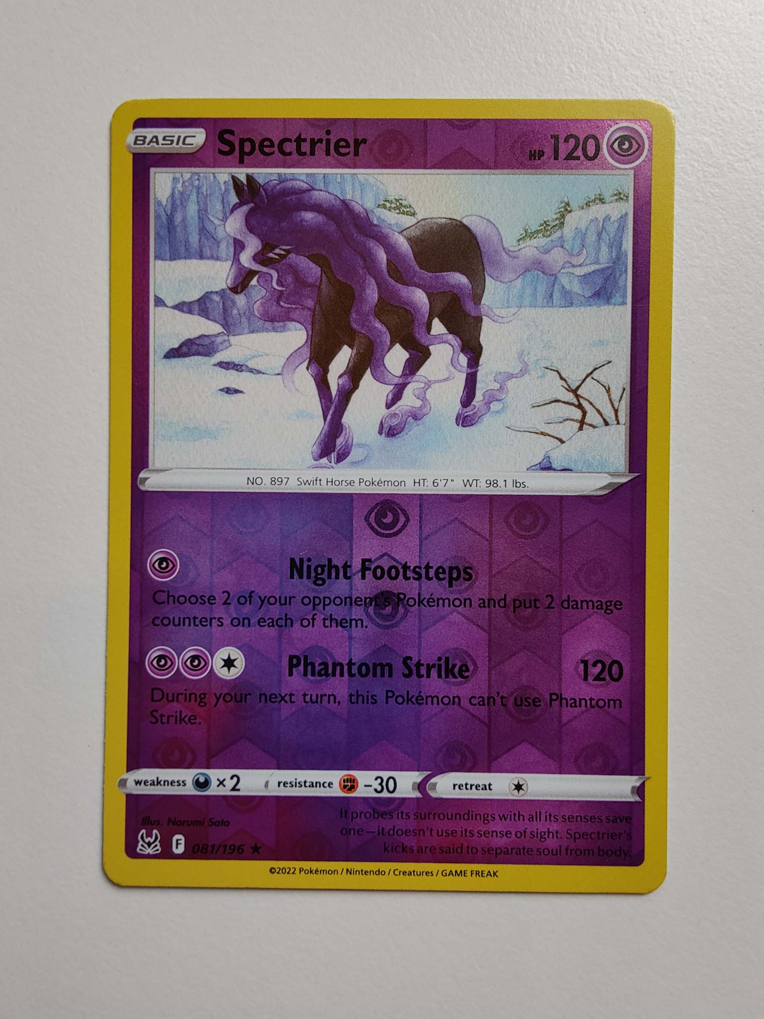 Spectrier Reverse Rare #081/196 – Sword & Shield: Lost Origin Spectrier Reverse Rare #081/196 – Sword & Shield: Lost Origin