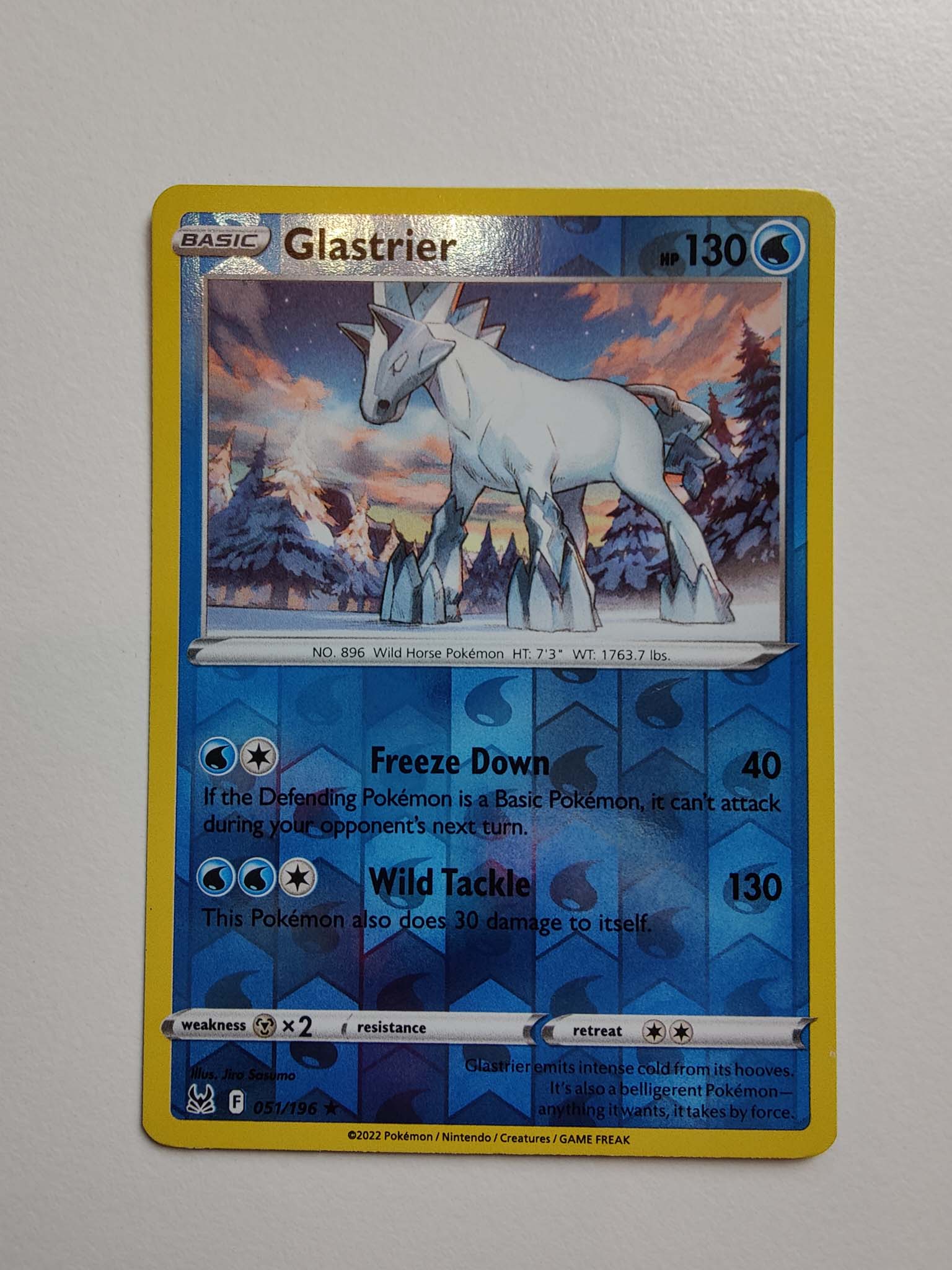 Glastrier Reverse Rare #051/196 – Sword & Shield: Lost Origin Glastrier Reverse Rare #051/196 – Sword & Shield: Lost Origin