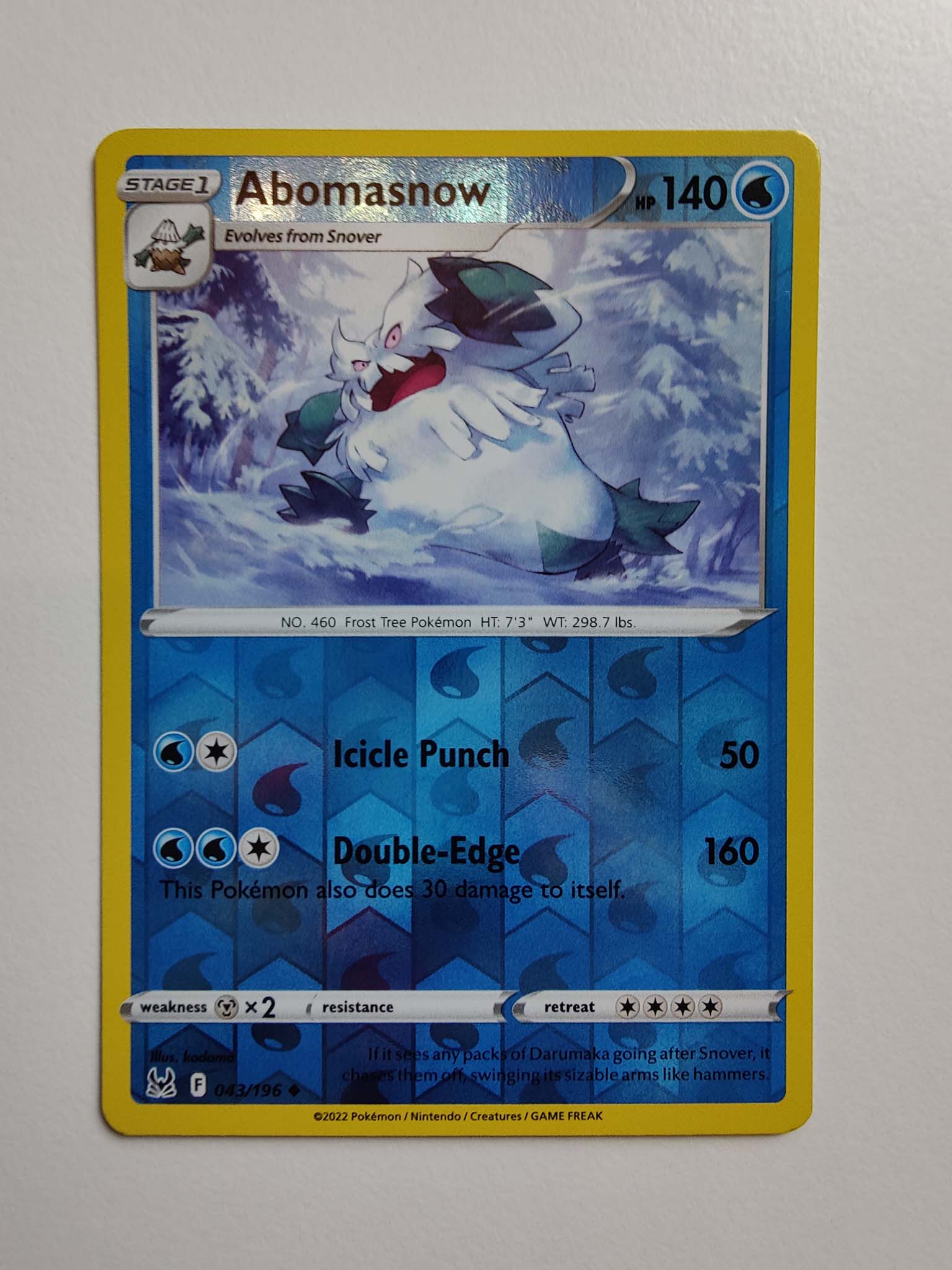 Abomasnow Reverse #043/196 – Sword & Shield: Lost Origin Abomasnow Reverse #043/196 – Sword & Shield: Lost Origin
