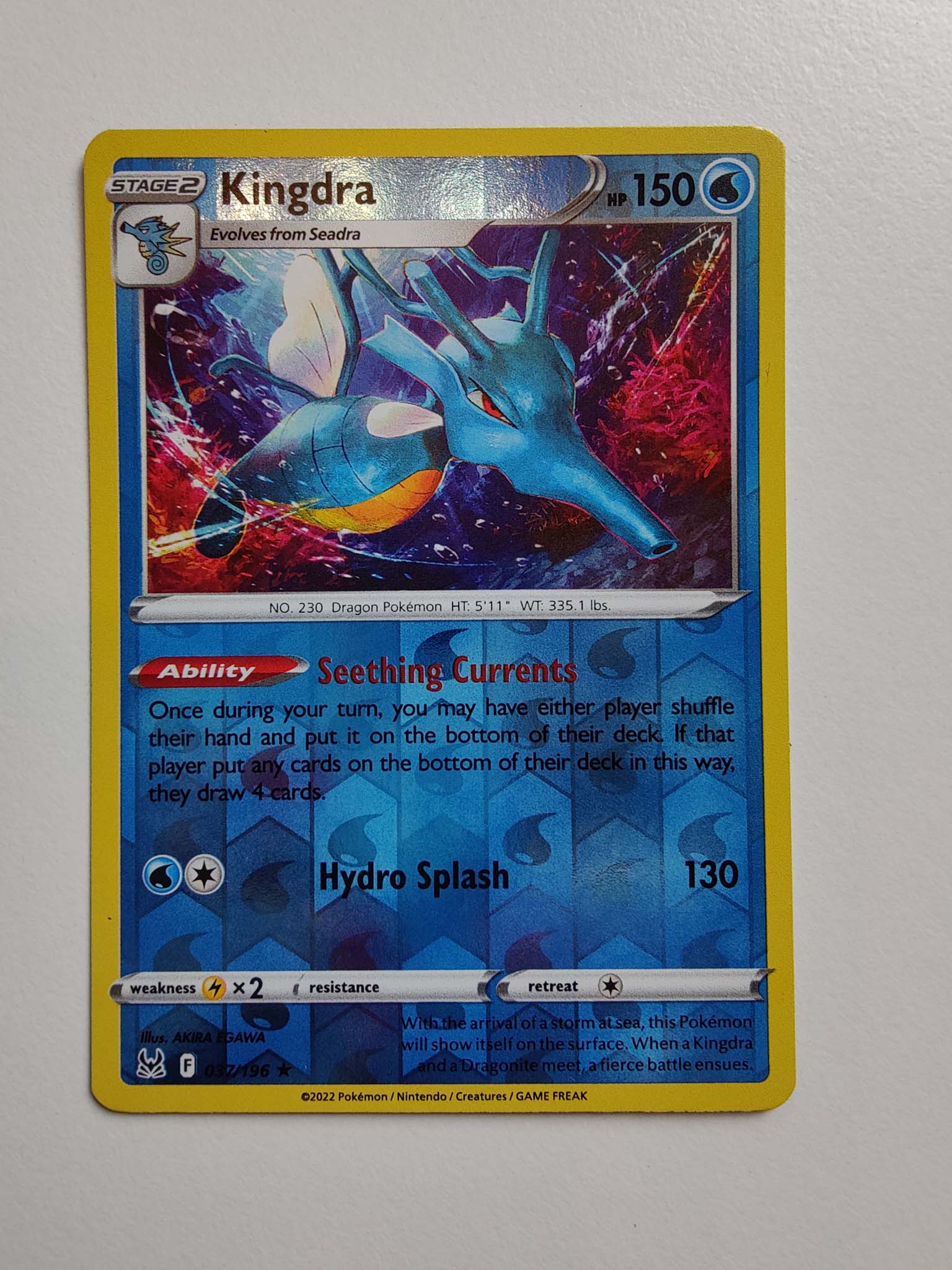 Kingdra Reverse Rare #037/196 – Sword & Shield: Lost Origin