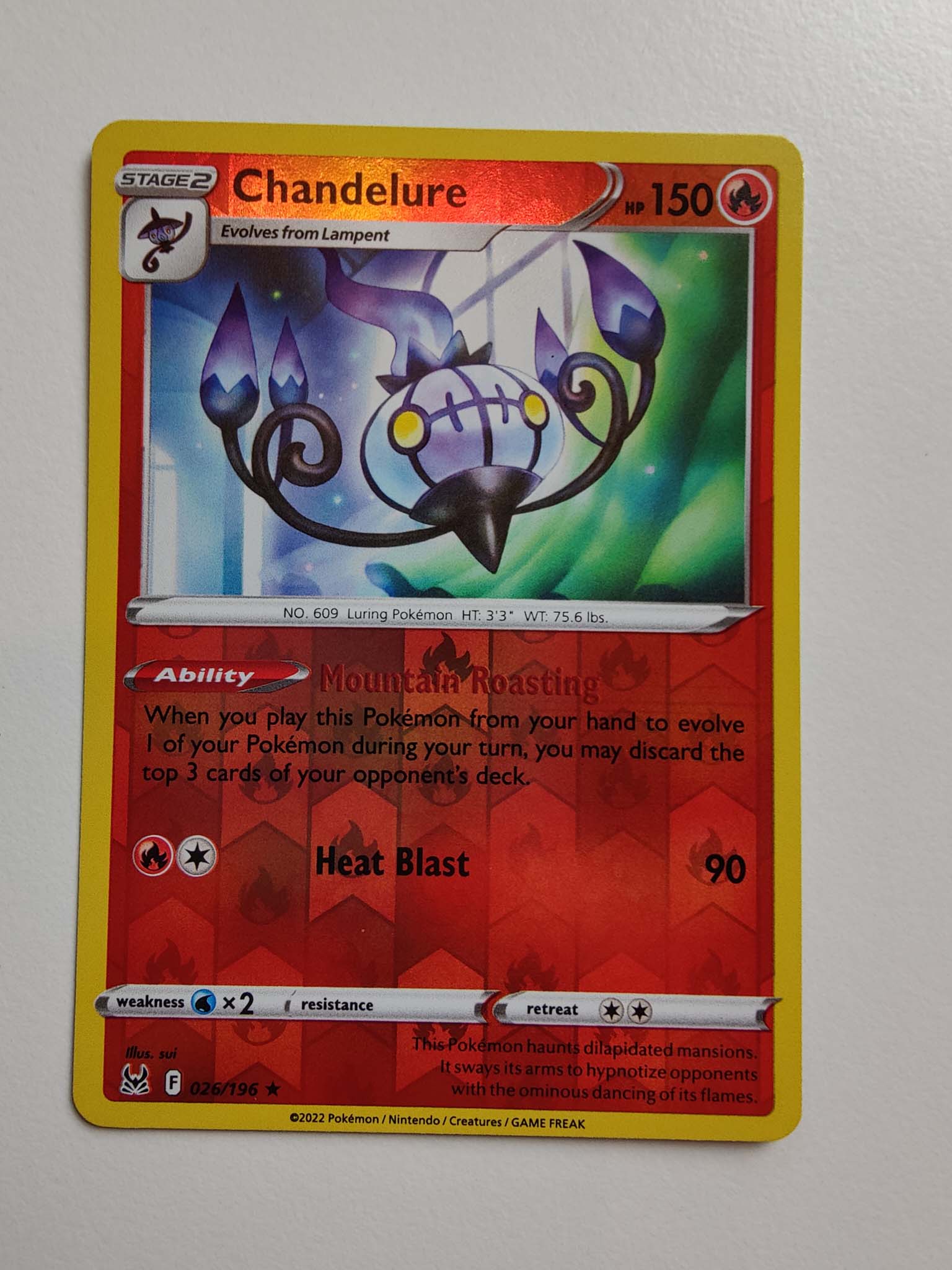 Chandelure Reverse Rare #026/196 – Sword & Shield: Lost Origin