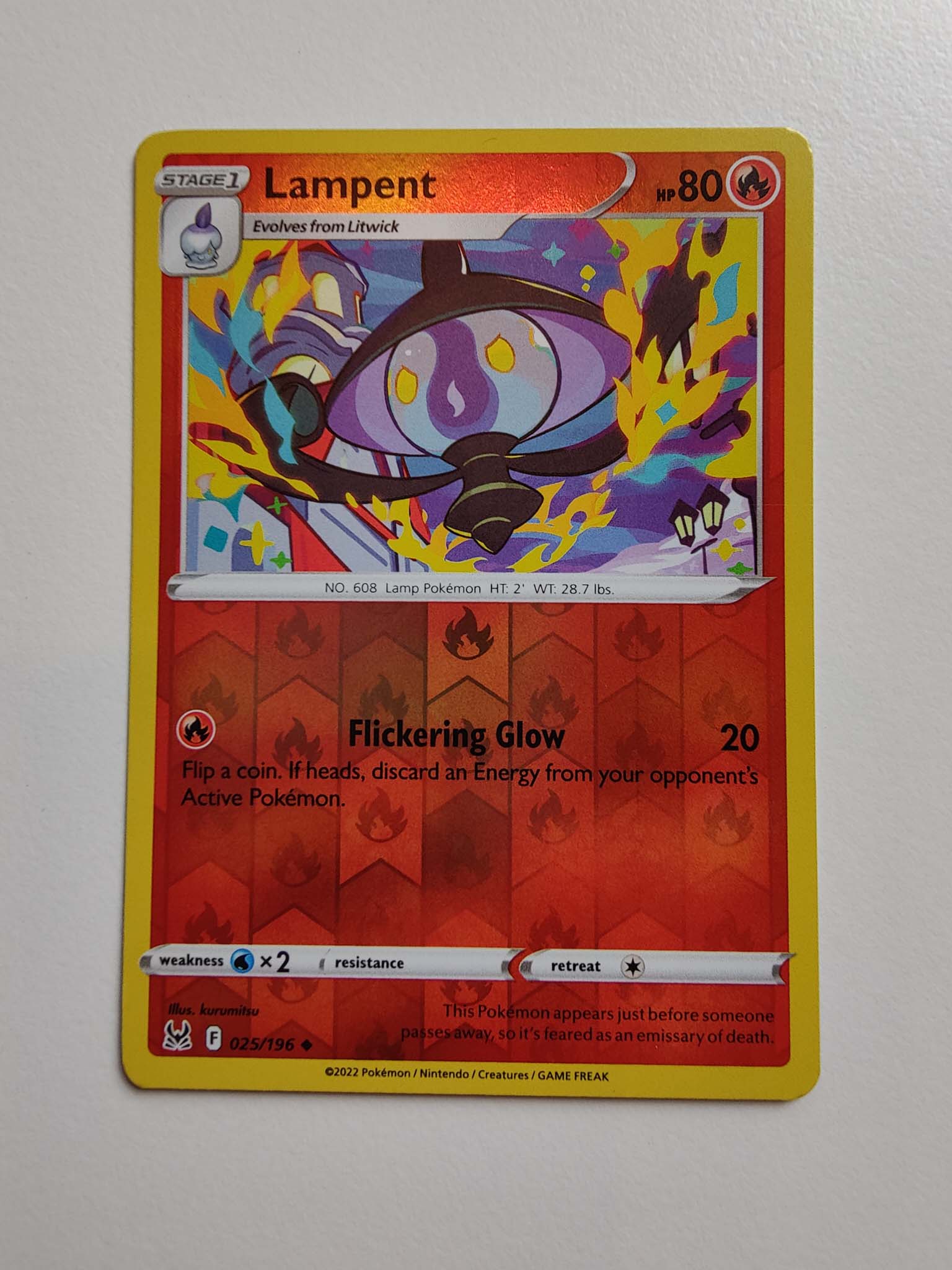 Lampent Reverse #025/196 – Sword & Shield: Lost Origin Lampent Reverse #025/196 – Sword & Shield: Lost Origin
