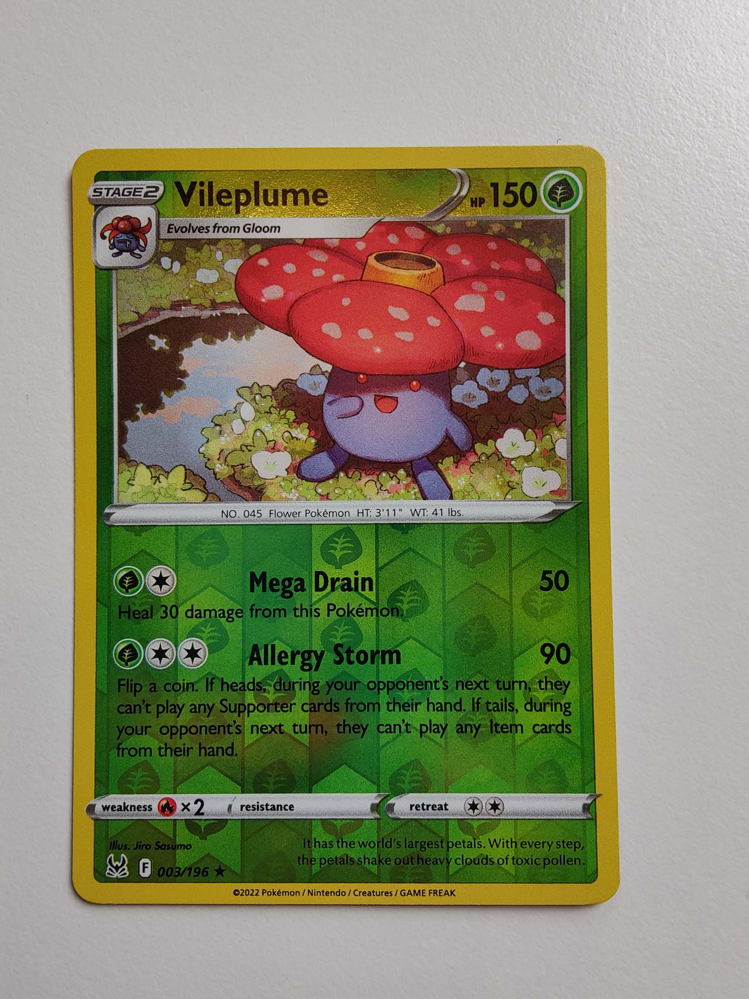Vileplume Reverse Rare #003/196 – Sword & Shield: Lost Origin Vileplume Reverse Rare #003/196 – Sword & Shield: Lost Origin