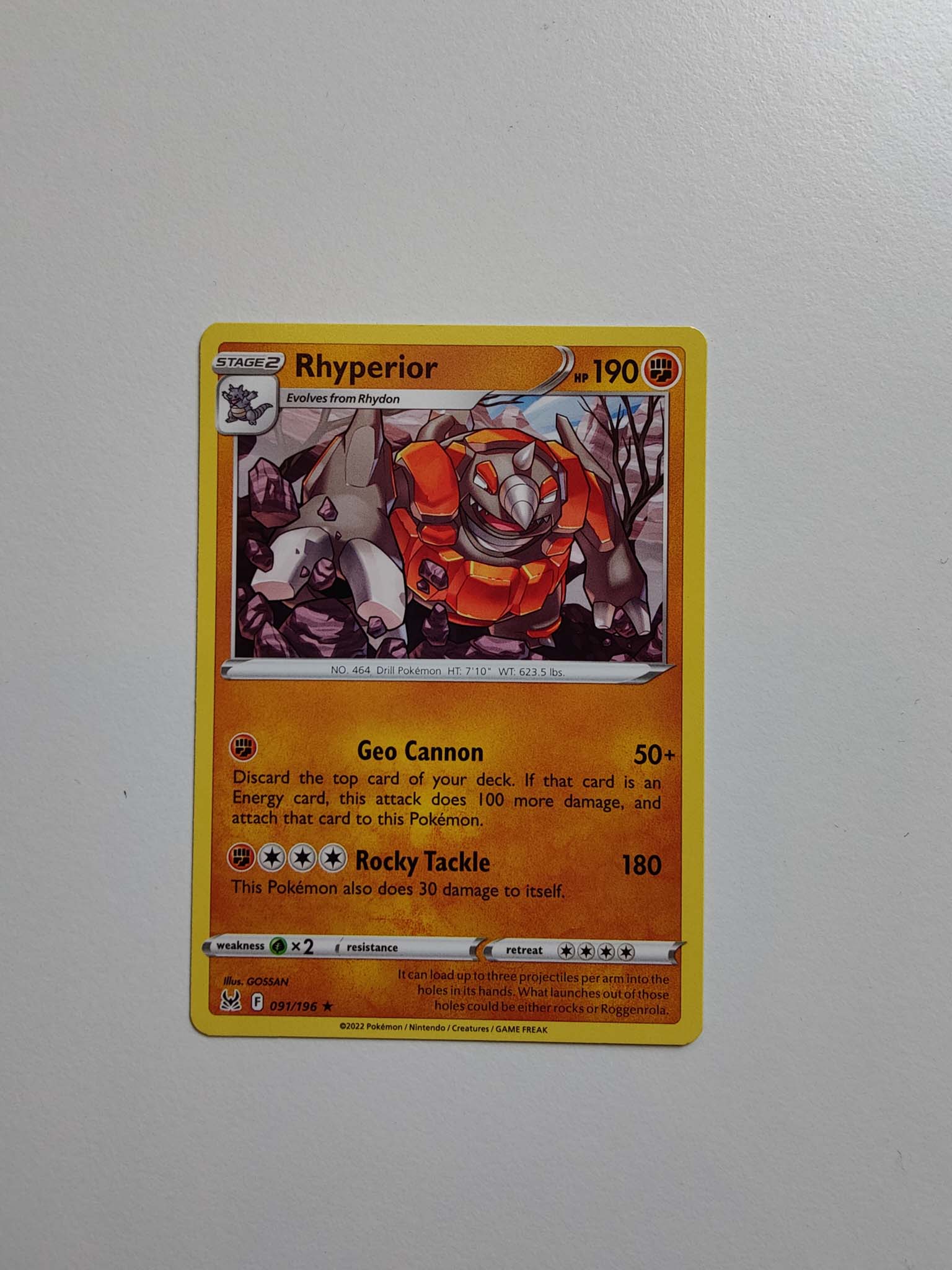 Rhyperior Rare #91/196 – Sword & Shield: Lost Origin