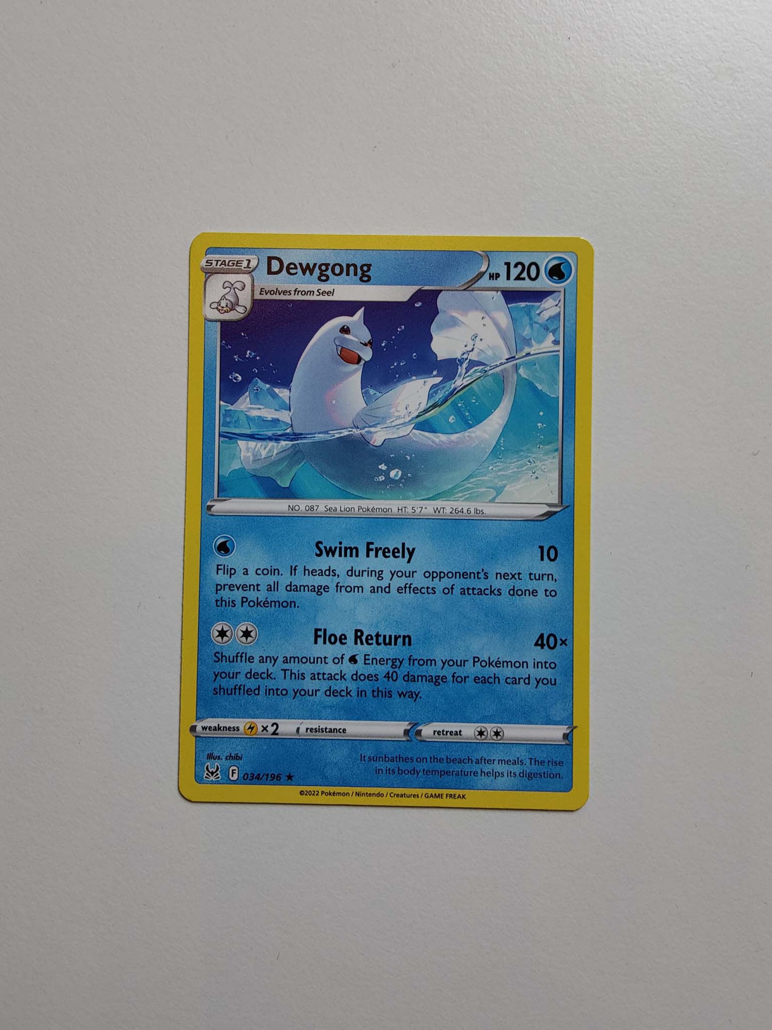 Dewgong Rare #34/196 – Sword & Shield: Lost Origin