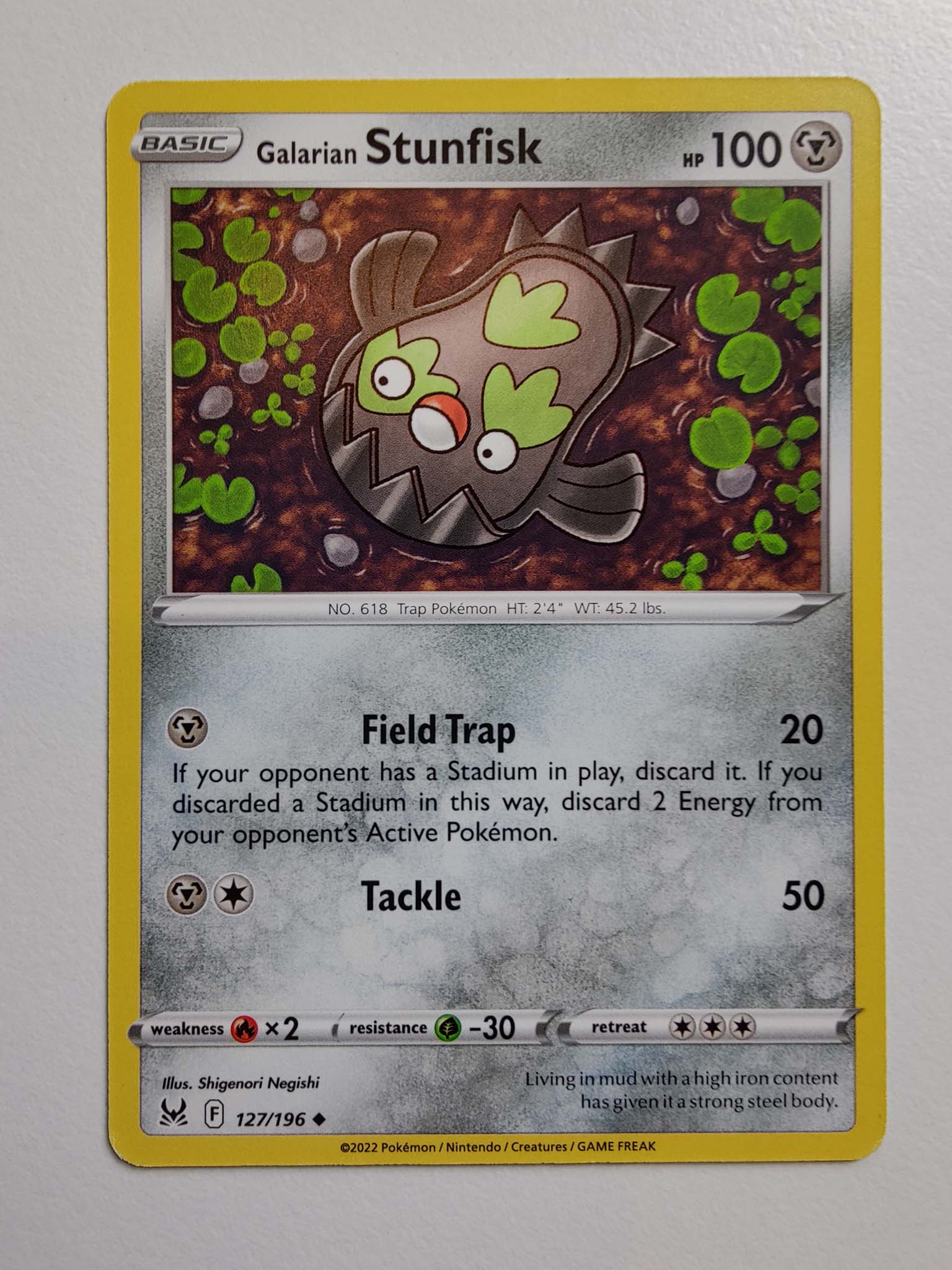 Galarian Stunfisk #127/196 – Sword & Shield: Lost Origin Galarian Stunfisk #127/196 – Sword & Shield: Lost Origin