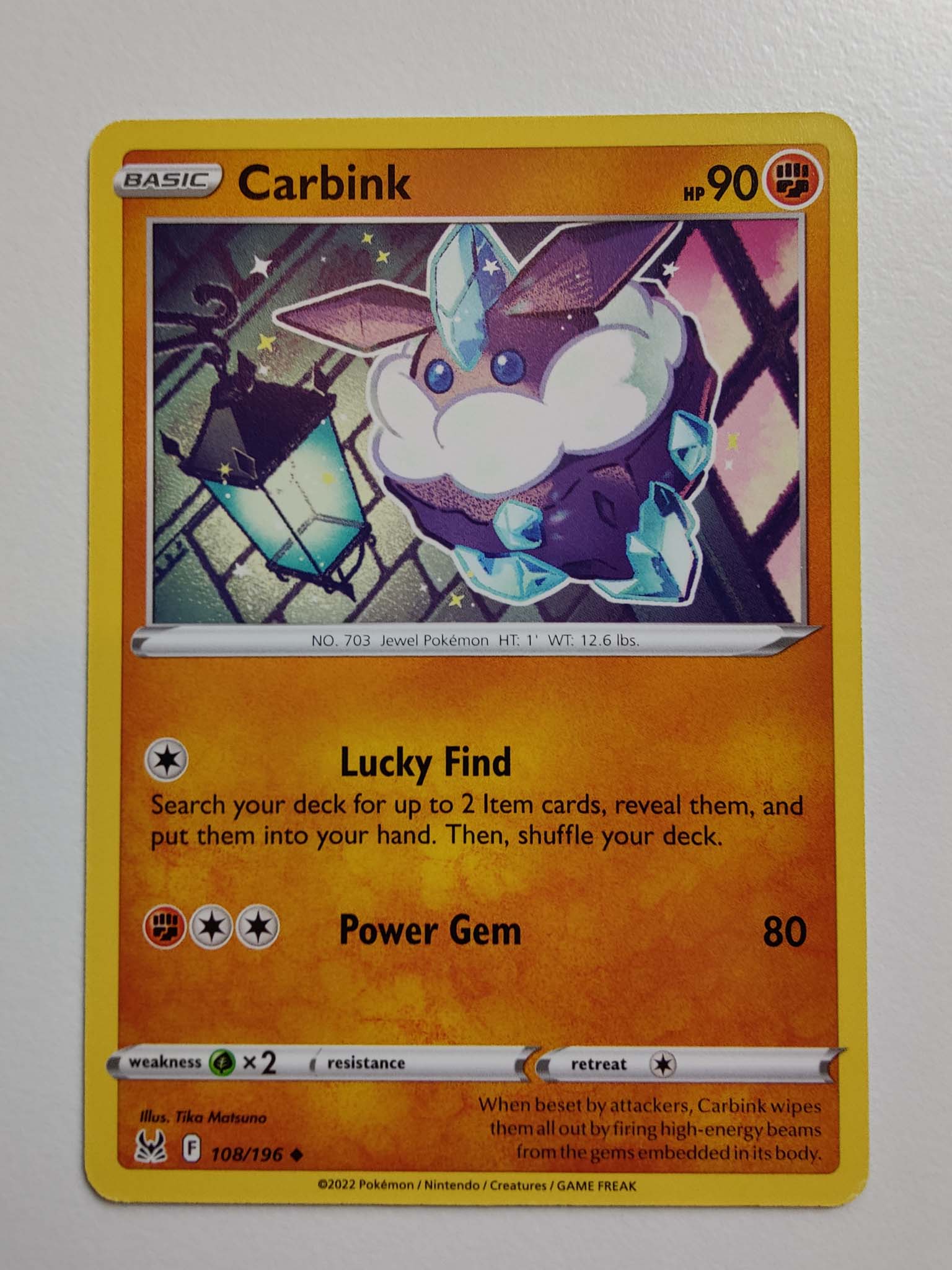 Carbink #108/196 – Sword & Shield: Lost Origin Carbink #108/196 – Sword & Shield: Lost Origin