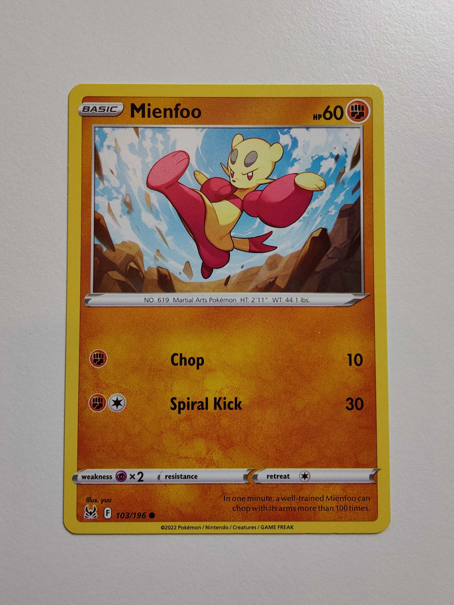 Mienfoo #103/196 – Sword & Shield: Lost Origin