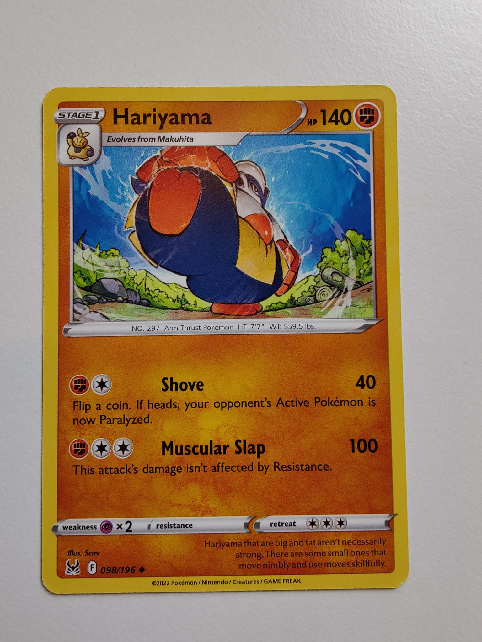 Hariyama #98/196 – Sword & Shield: Lost Origin Hariyama #98/196 – Sword & Shield: Lost Origin