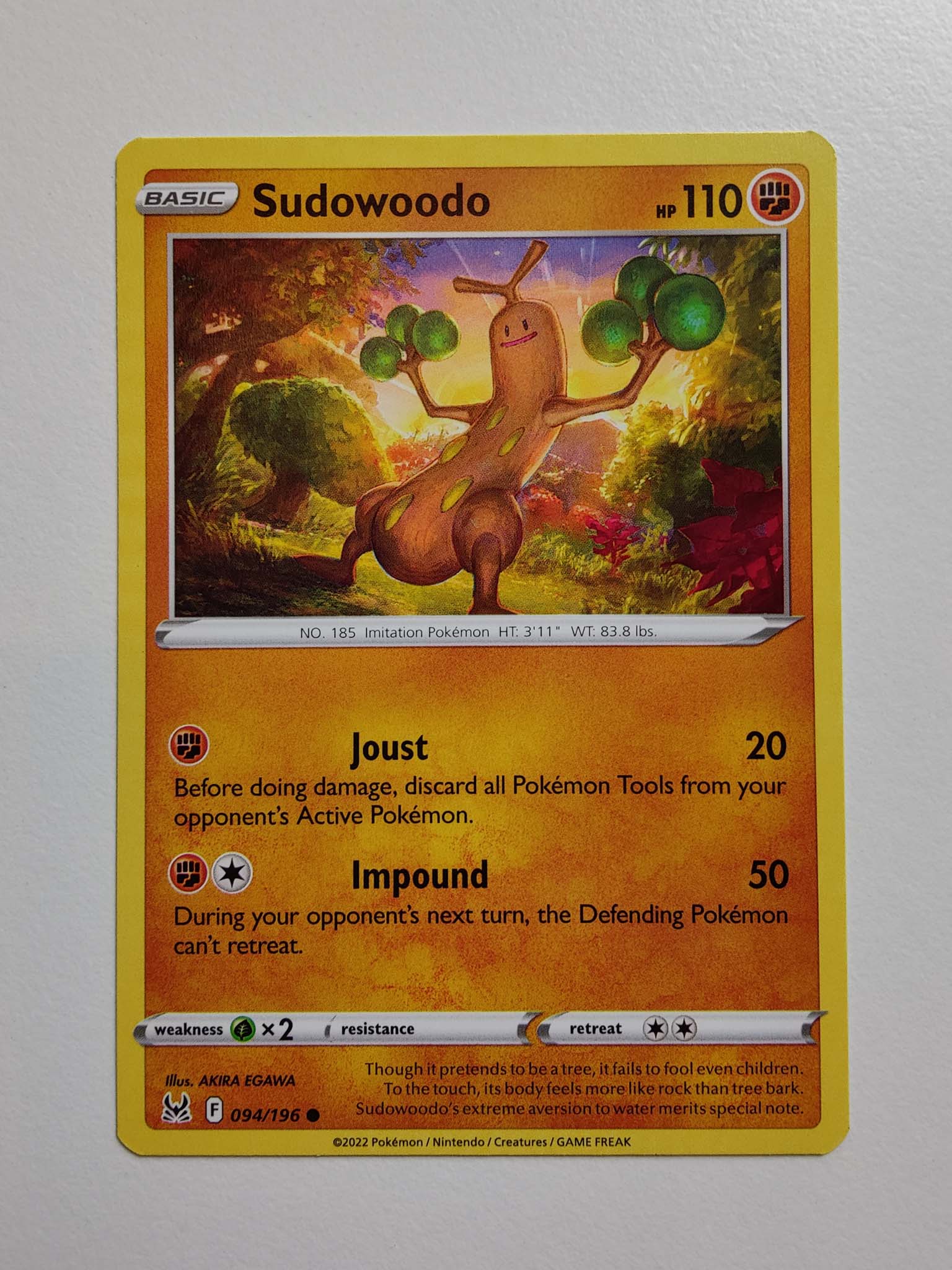 Sudowoodo #94/196 – Sword & Shield: Lost Origin Sudowoodo #94/196 – Sword & Shield: Lost Origin
