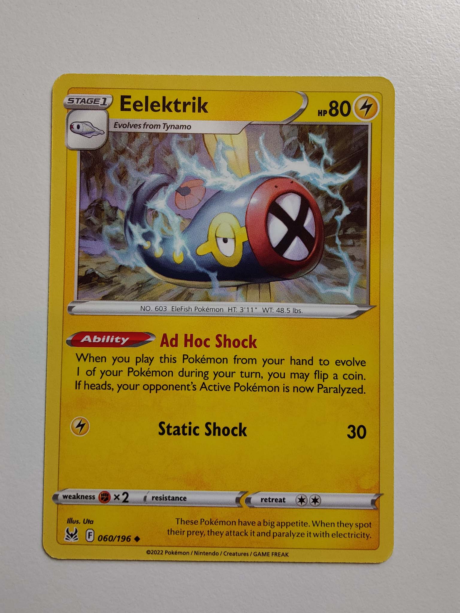 Eelektrik #60/196 – Sword & Shield: Lost Origin