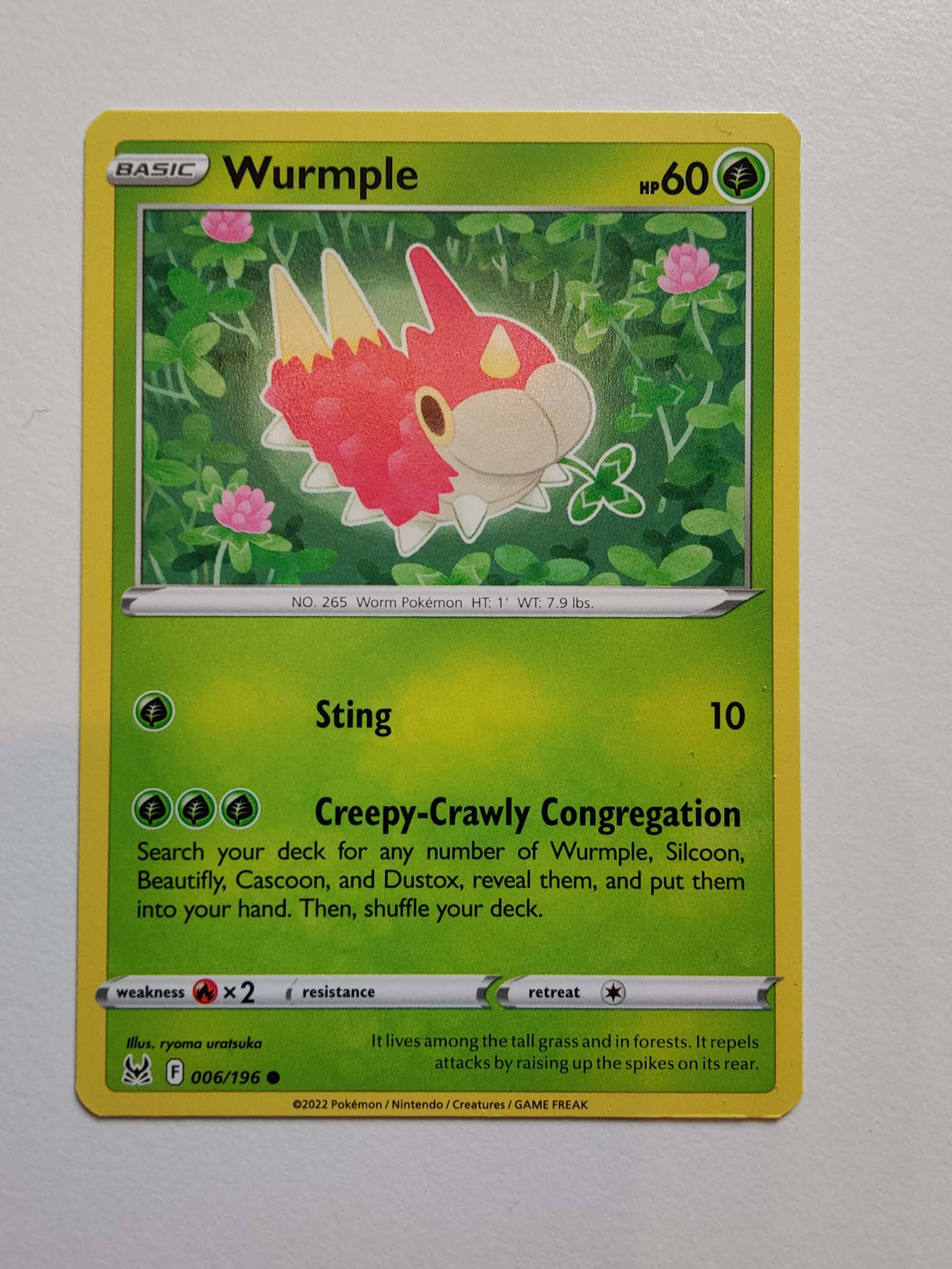 Wurmple #6/196 – Sword & Shield: Lost Origin